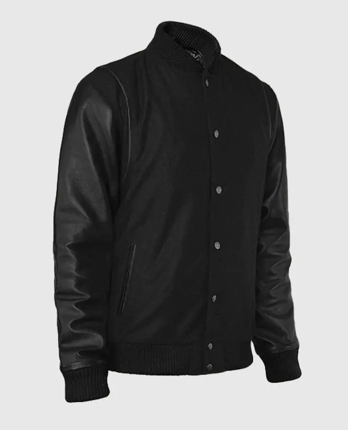Black Noir Varsity Jacket